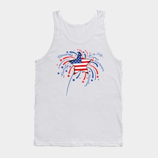 Firework 4th of July Patriotic American Flag Kids Tank Top